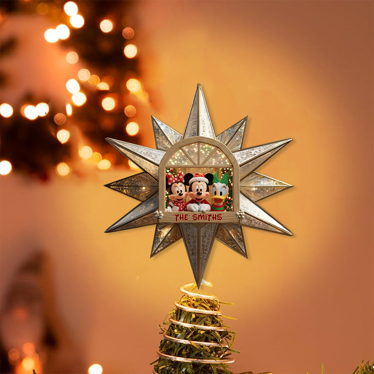 Merry Christmas - Personalized Mouse LED Light Tree Topper
