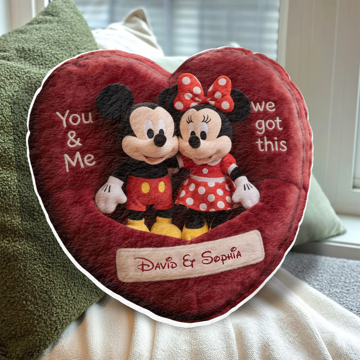 You & Me We Got This - Personalized Mouse Faux Fur Shaped Pillow