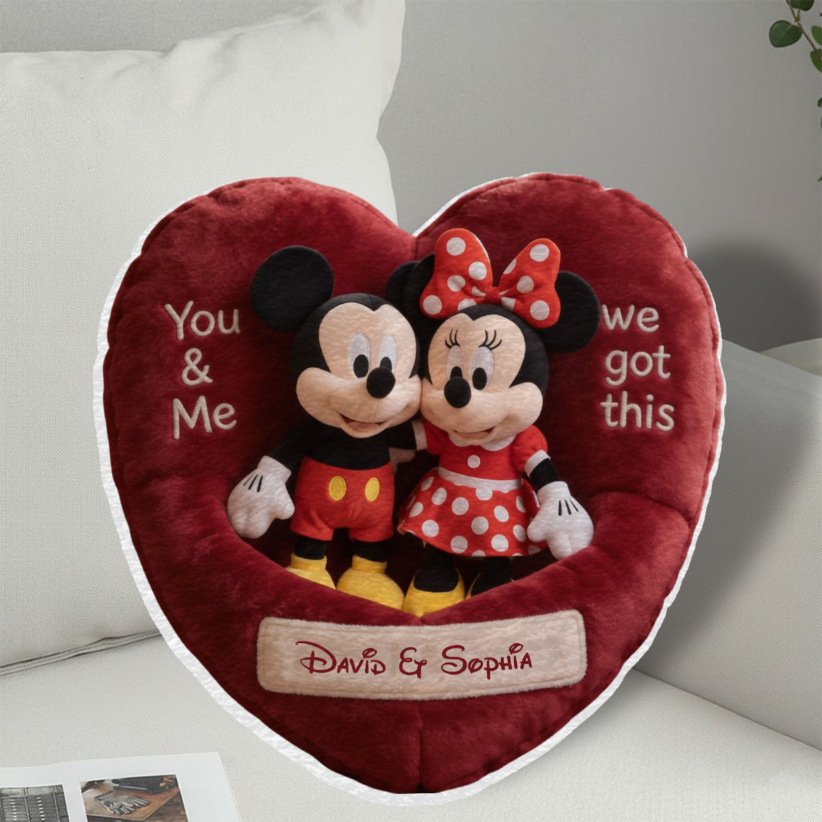 You & Me We Got This - Personalized Mouse Faux Fur Shaped Pillow