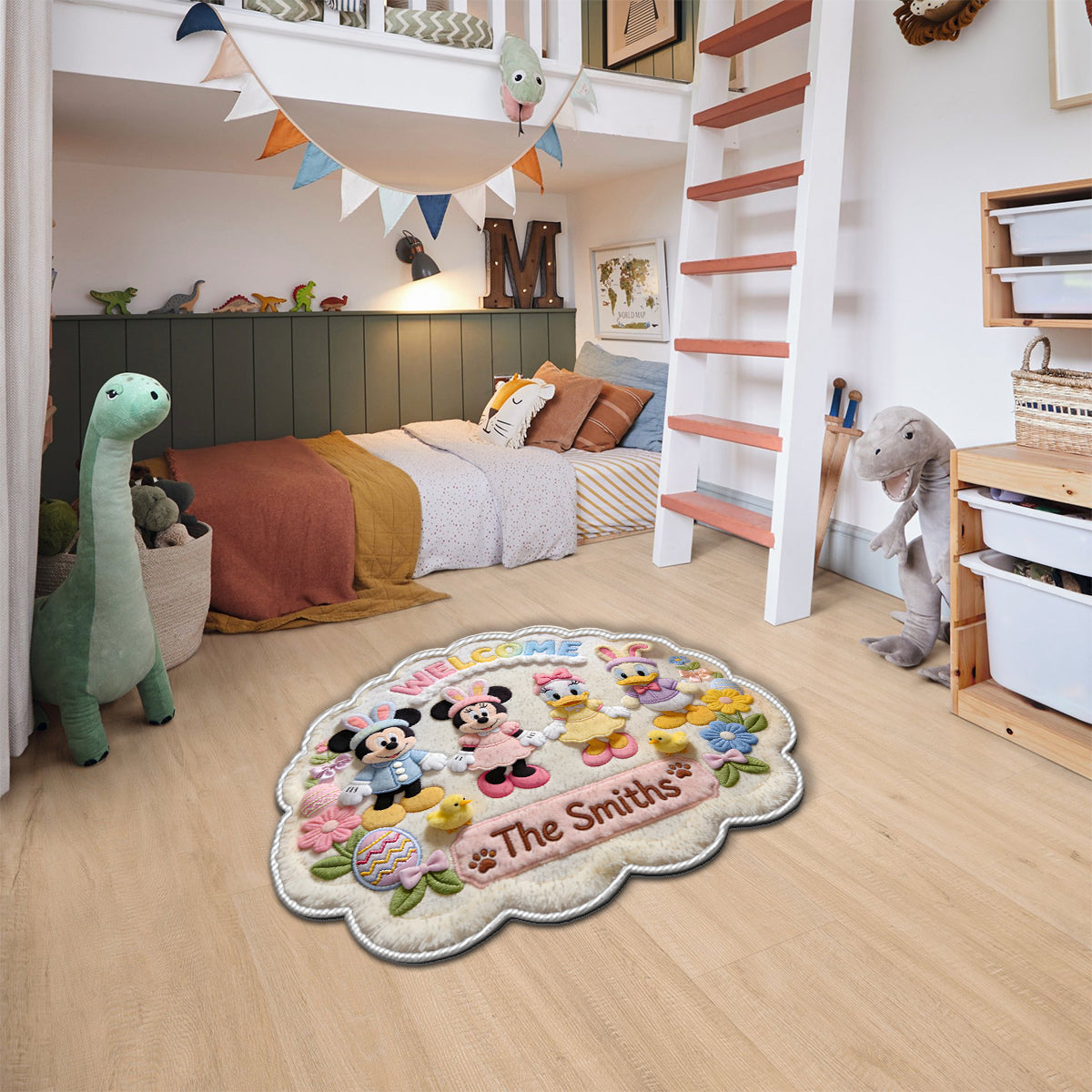 Easter's Day Magical Friends - Personalized Mouse Non-Slip Tufted Rug
