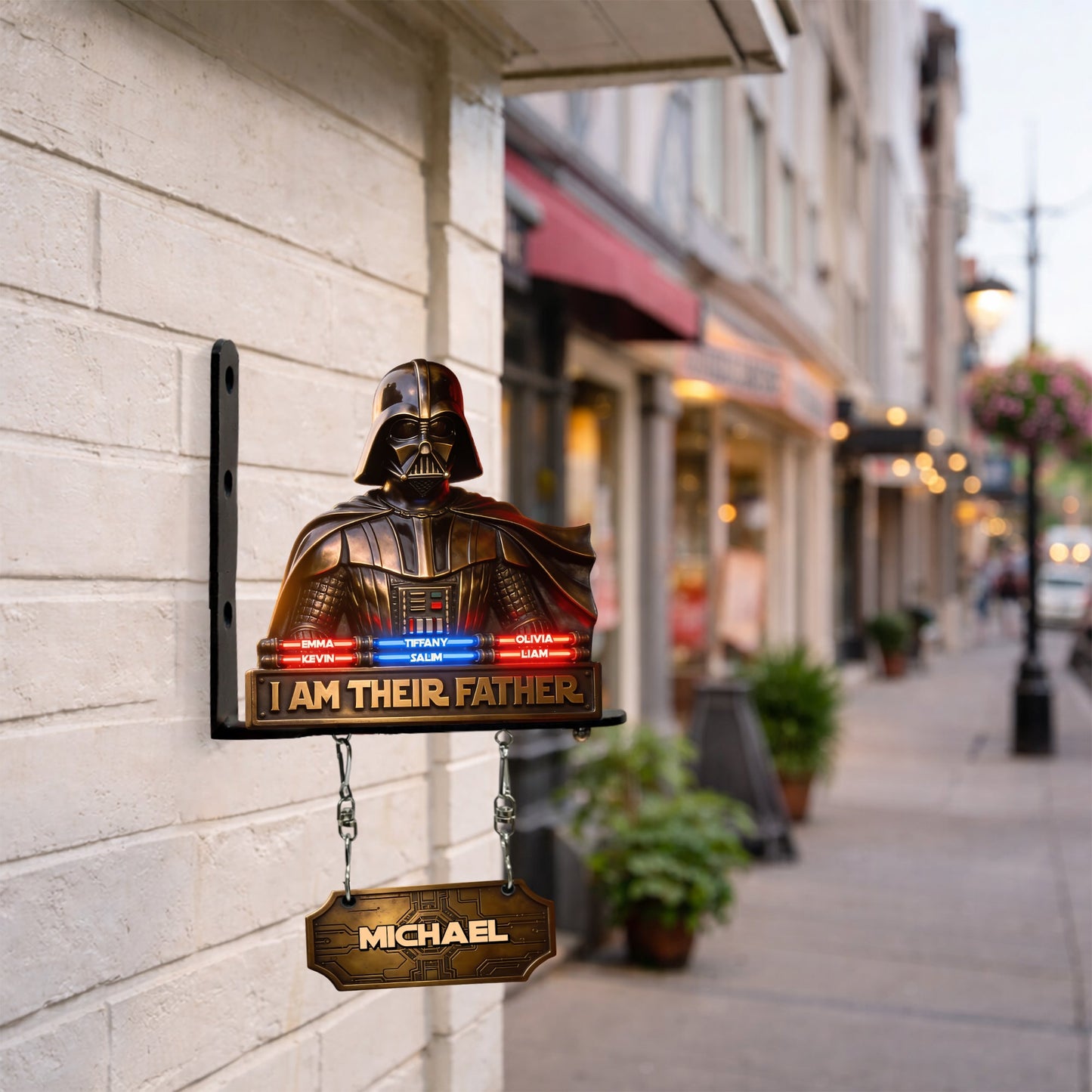I Am Their Father - Personalized The Force Wooden Wall Mount Sign