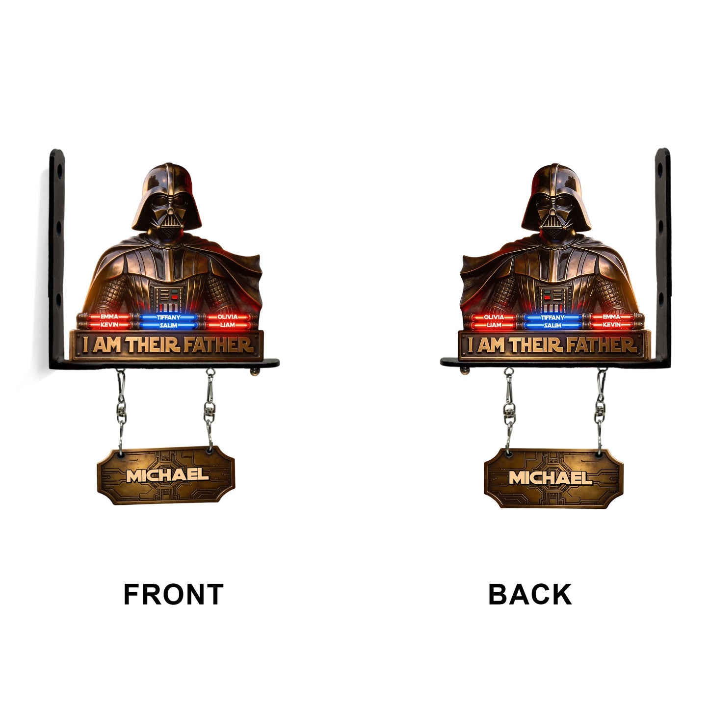 I Am Their Father - Personalized The Force Wooden Wall Mount Sign
