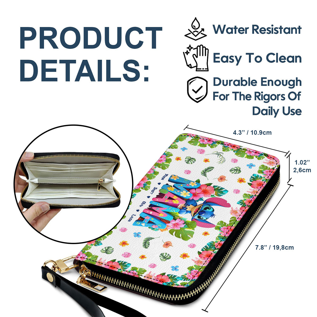 Mama Ohana - Personalized Ohana Leather Long Wallet