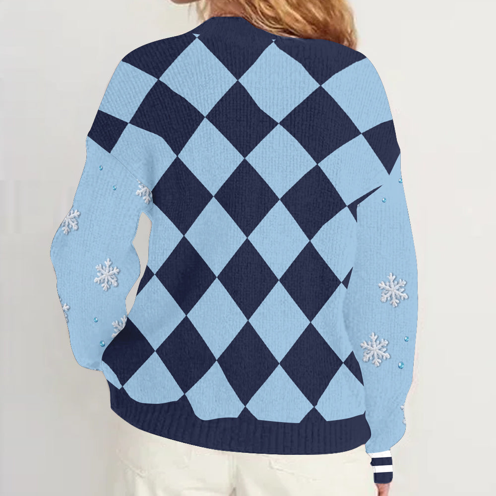 Cute Blue Monster - Personalized Ohana Cardigan Sweater