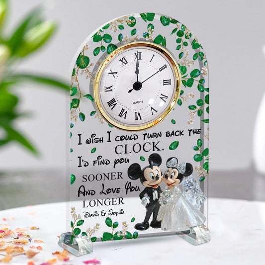 I Wish I Could Turn Back The Clock - Personalized Mouse Acrylic Clock Plaque