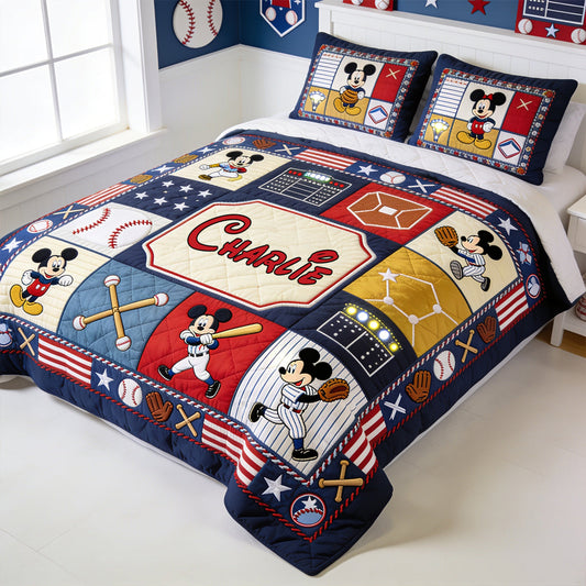 Baseball Mouse Club - Personalized Mouse Quilt Set