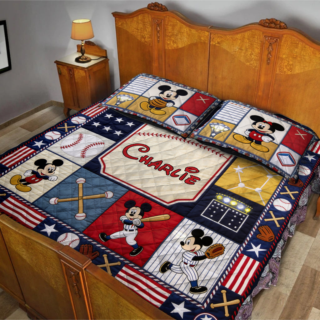 Baseball Mouse Club - Personalized Mouse Quilt Set