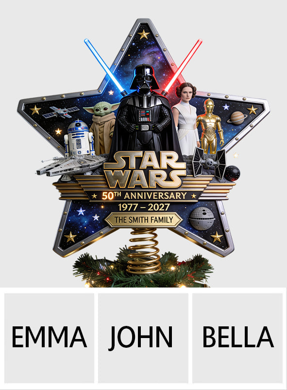 War Among The Stars 50th Anniversary - Personalized The Force LED Light Tree Topper