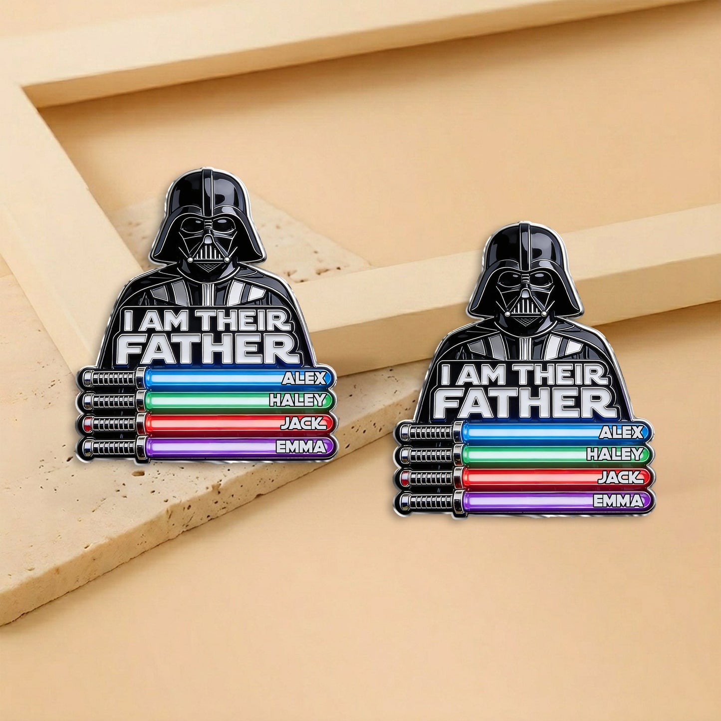 I Am Their Father - Personalized The Force 3D Embossed Enamel Pin