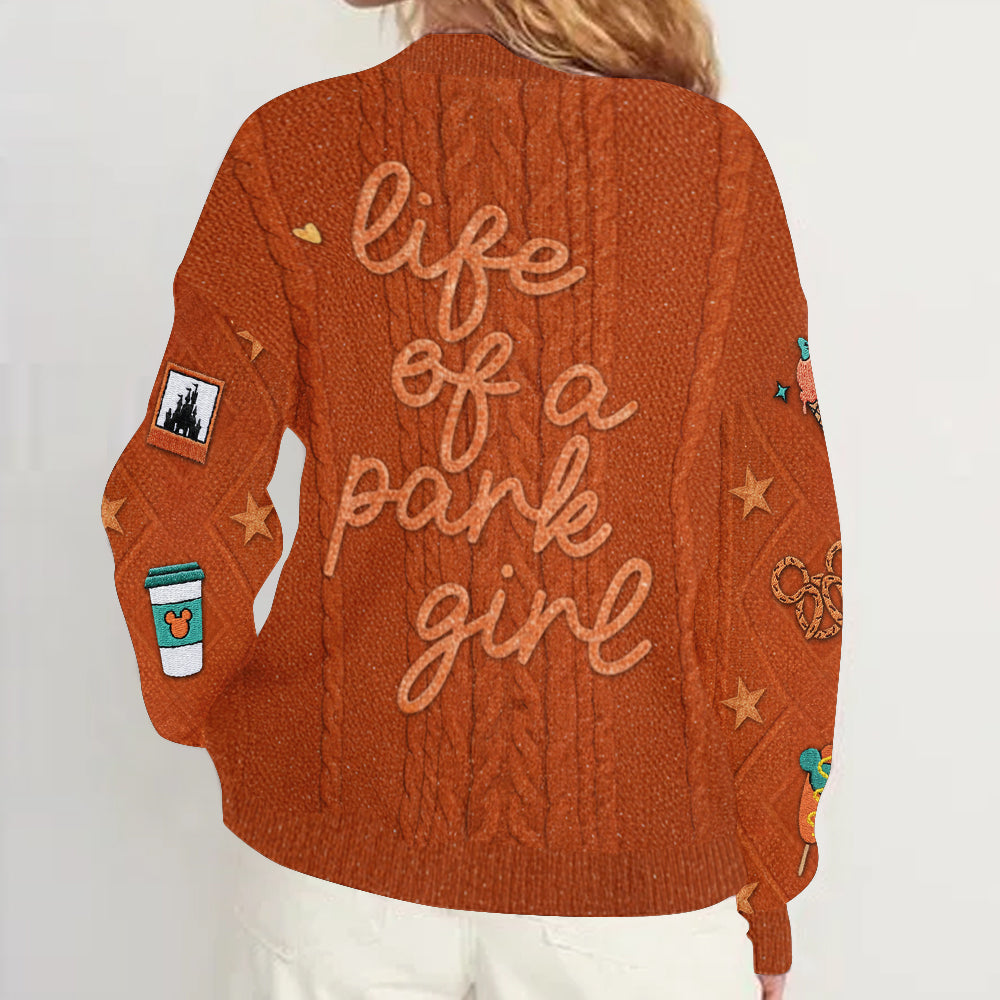 Life Of A Park Girl - Personalized Mouse Cardigan Sweater