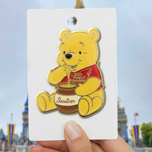 Honey Bear 100th Anniversary - Personalized Yellow Bear Pin
