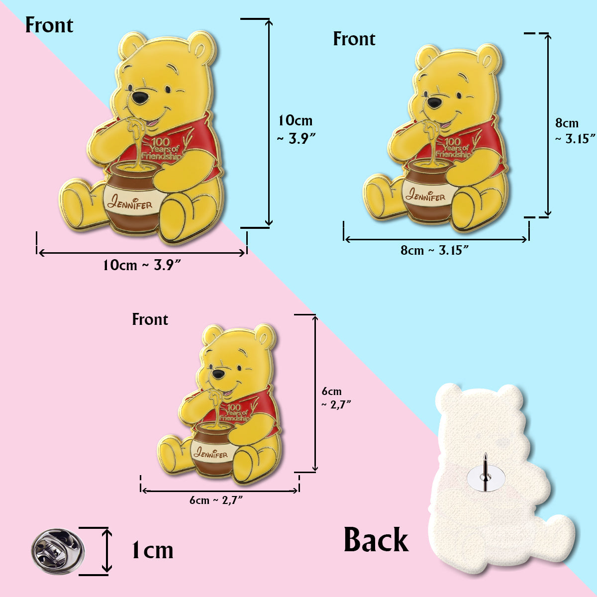 Honey Bear 100th Anniversary - Personalized Yellow Bear Pin