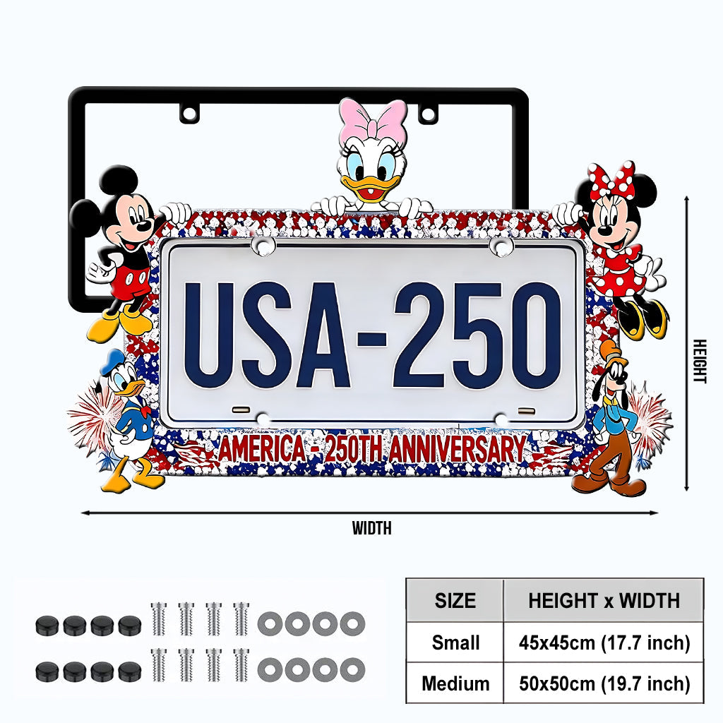 Cartoon Characters, 250th Anniversary - Personalized Mouse License Plate Frames