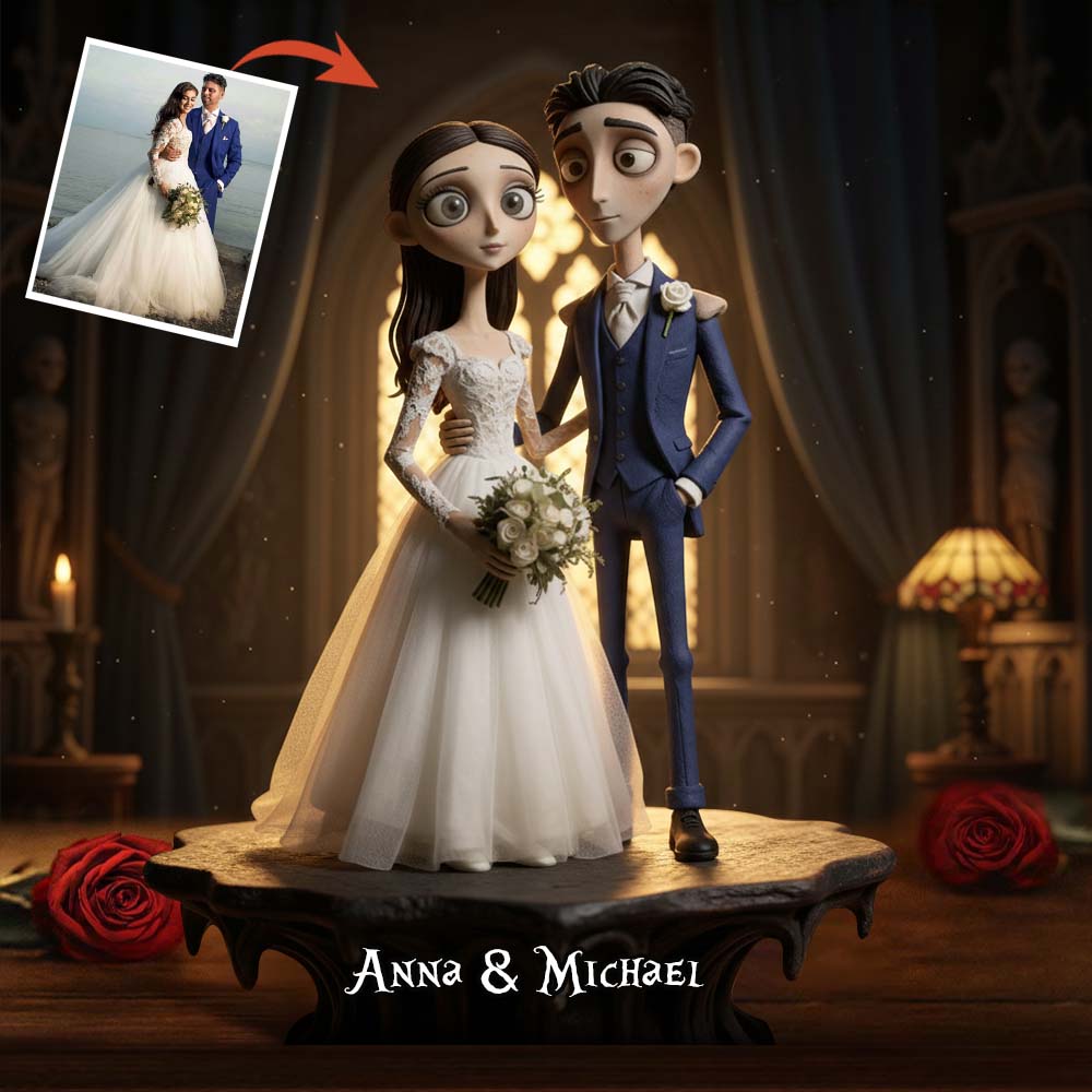 Gothic Couple Style - Personalized Couple Custom Shaped Acrylic Plaque