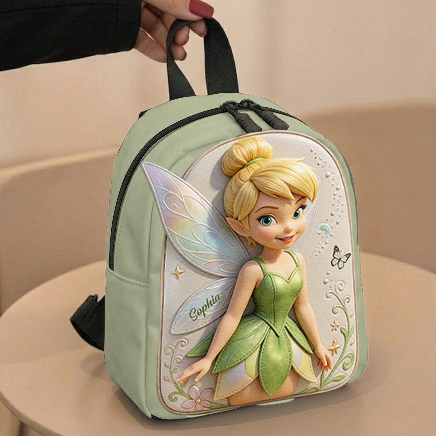 Magical Fairy - Personalized Flying Fairy Changeable Leather Patch Backpack