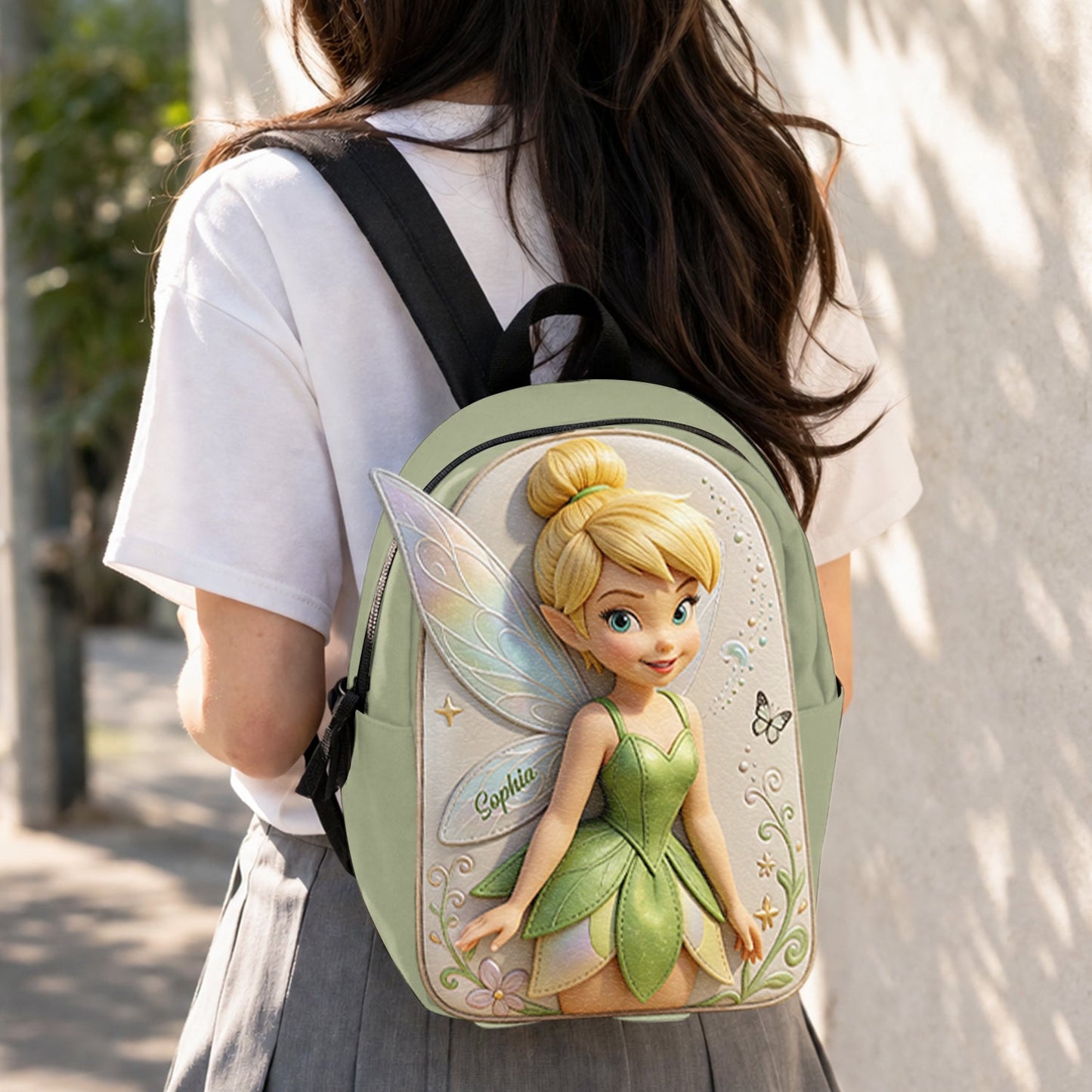 Magical Fairy - Personalized Flying Fairy Changeable Leather Patch Backpack
