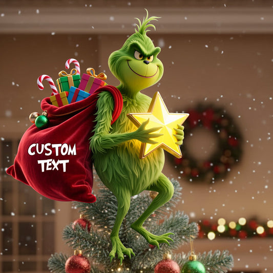 Funny Christmas Tree Topper - Personalized Stole Christmas LED Light Tree Topper