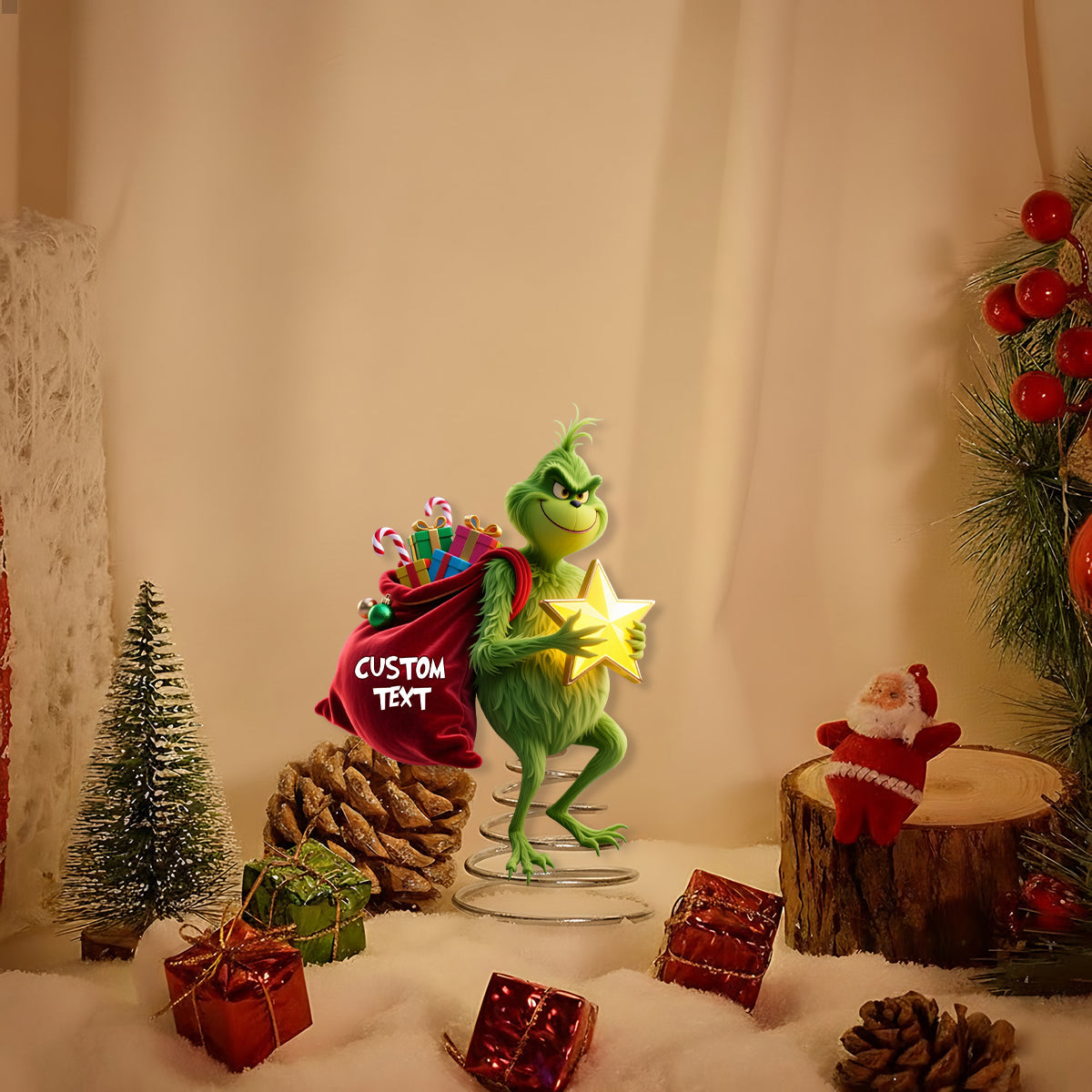 Funny Christmas Tree Topper - Personalized Stole Christmas LED Light Tree Topper