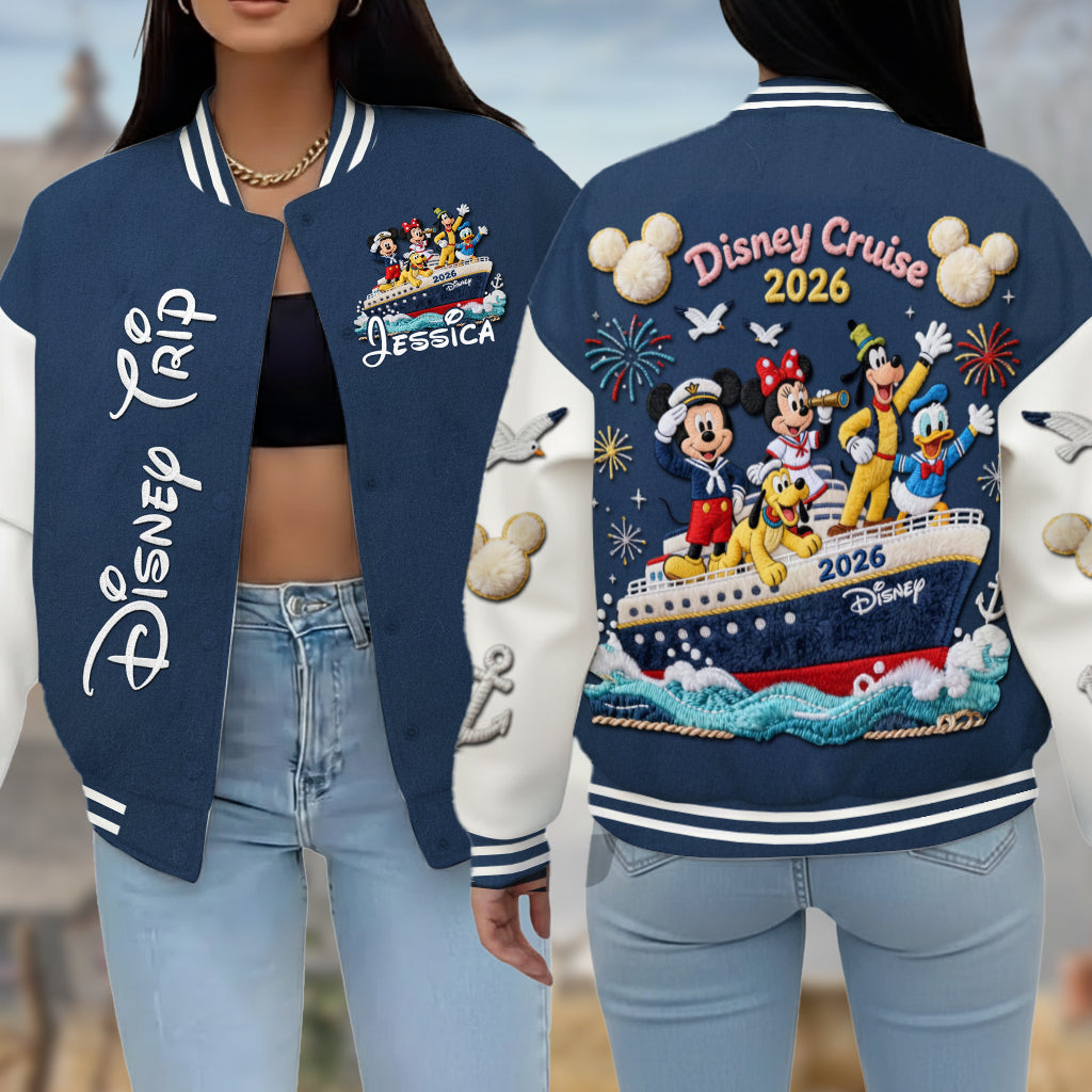 Cruise Trip - Personalized Mouse Varsity Jacket