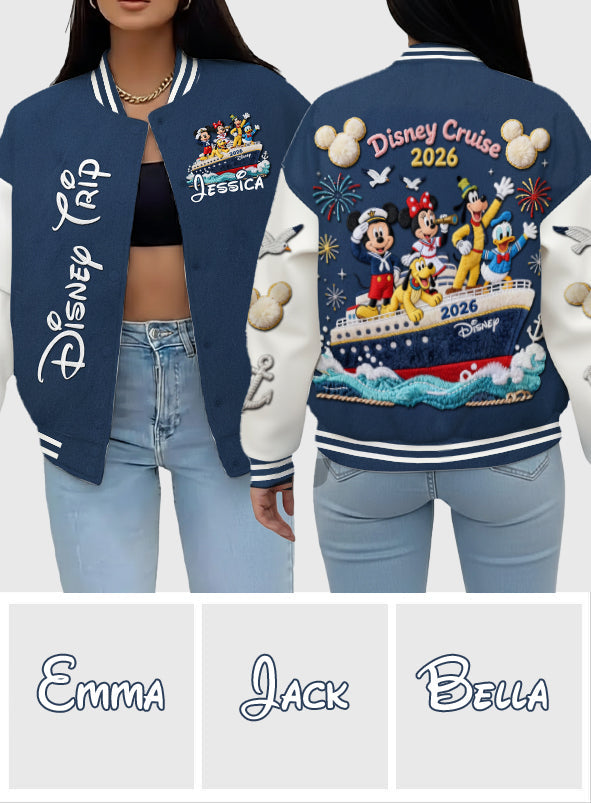 Cruise Trip - Personalized Mouse Varsity Jacket
