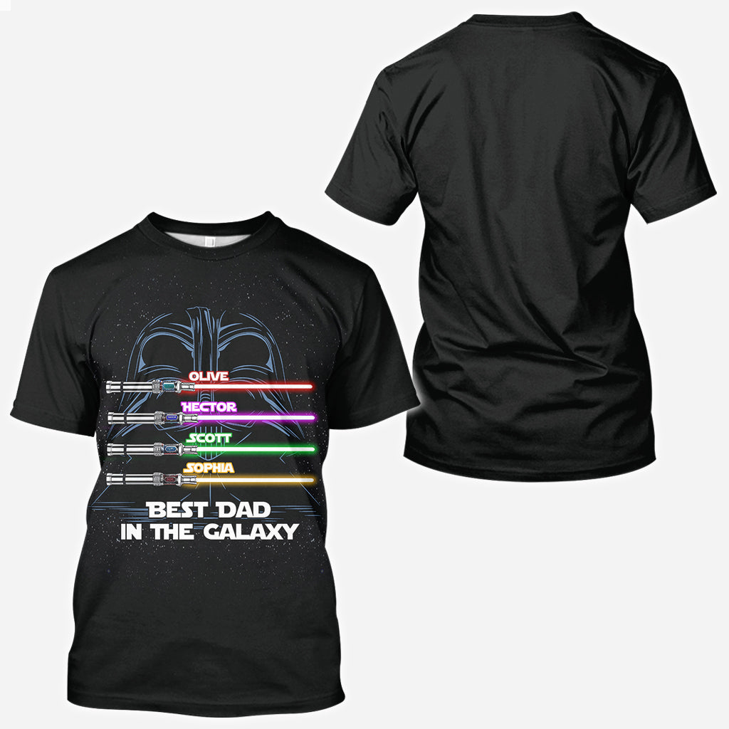 Best Dad In The Galaxy - Personalized The Force All Over Shirt