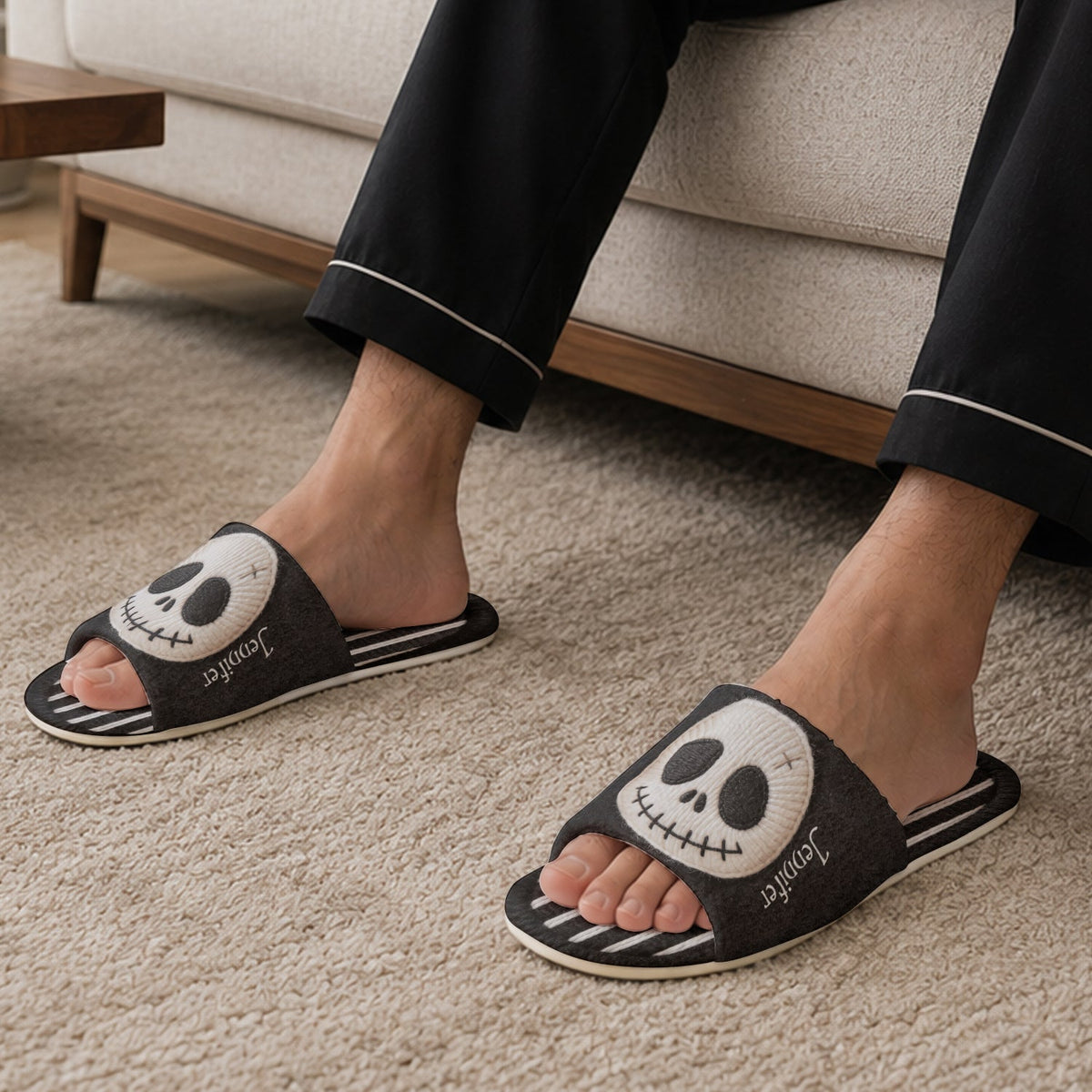 Nightmare Duo - Personalized Nightmare Open-Toe Slippers