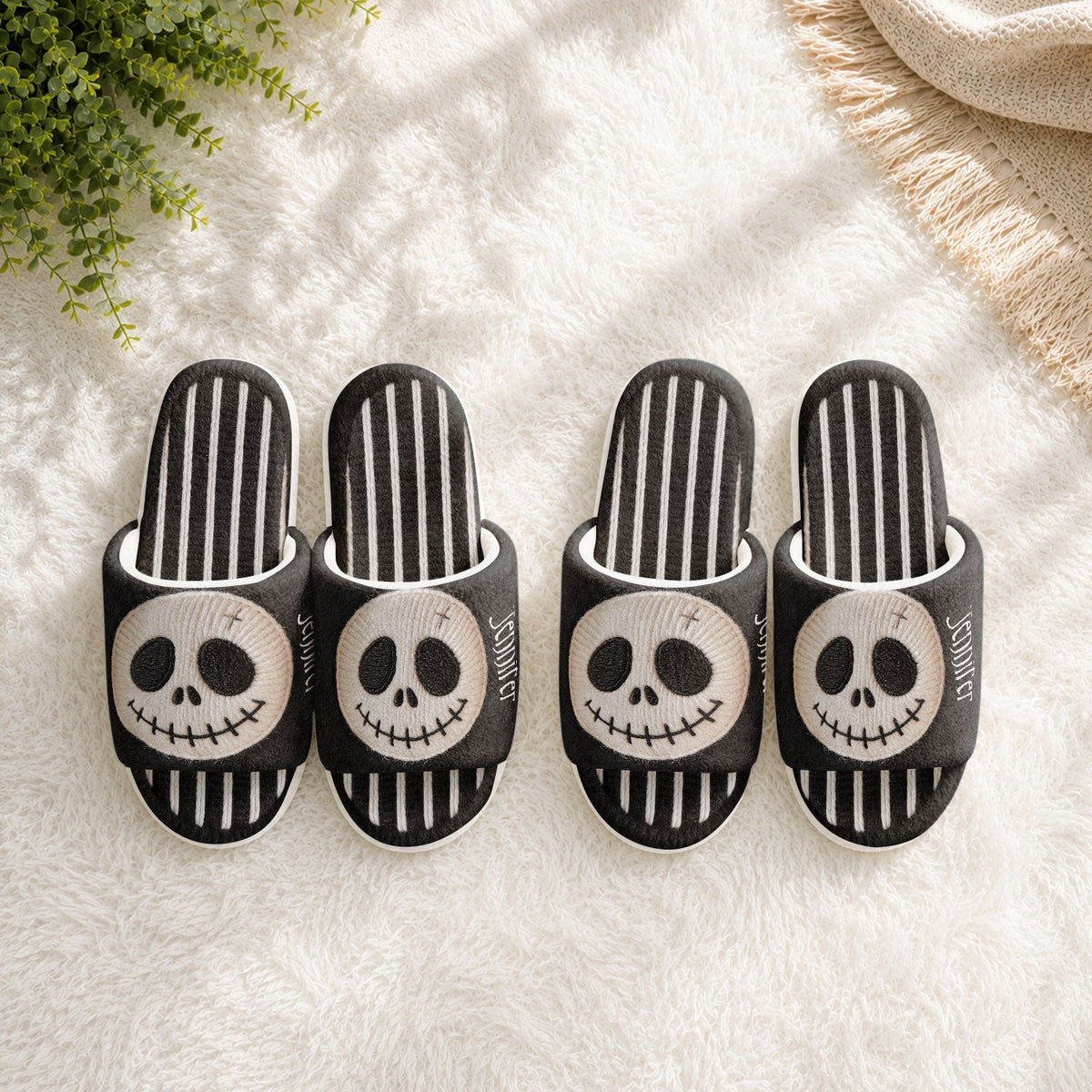 Nightmare Duo - Personalized Nightmare Open-Toe Slippers