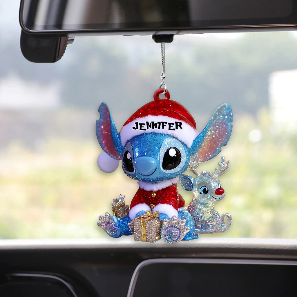 Merry Stitchmas - Personalized Ohana Transparent Car Ornament