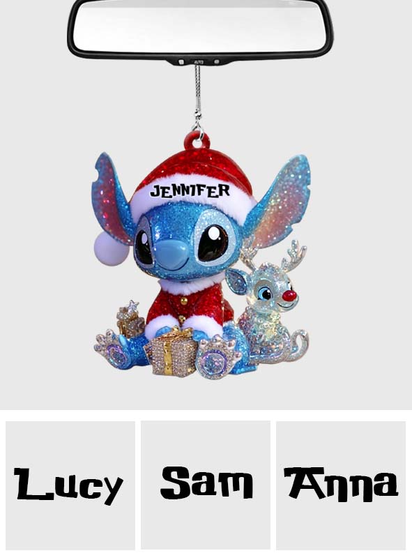 Merry Stitchmas - Personalized Ohana Transparent Car Ornament