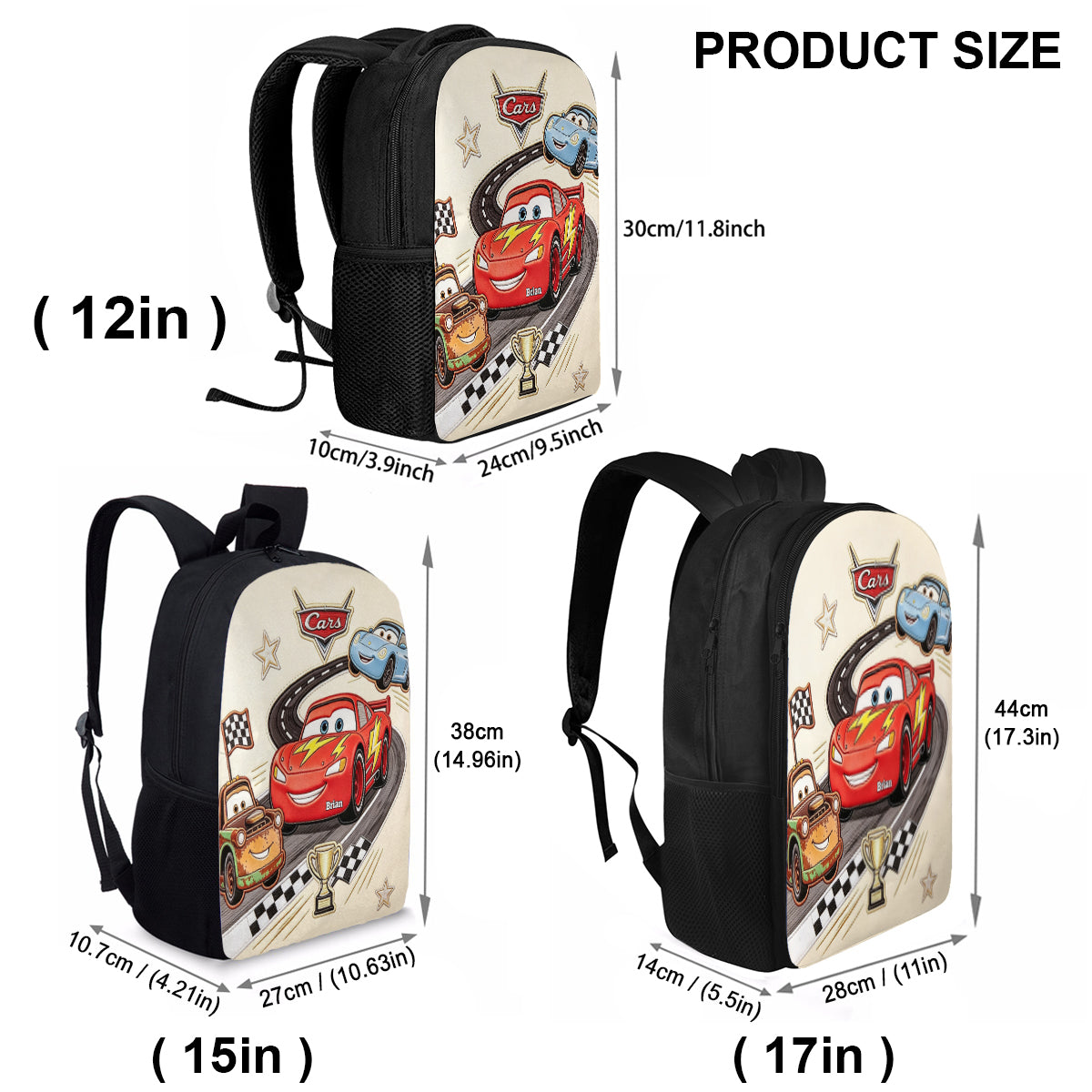 Cars Kid Friends - Personalized Racing Lover Multifunctional Backpack