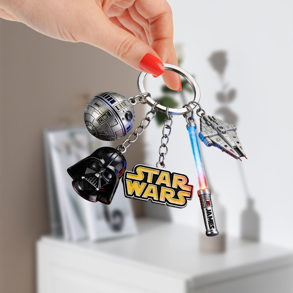 Hello Darkness - Personalized The Force Premium Keychain With Charms