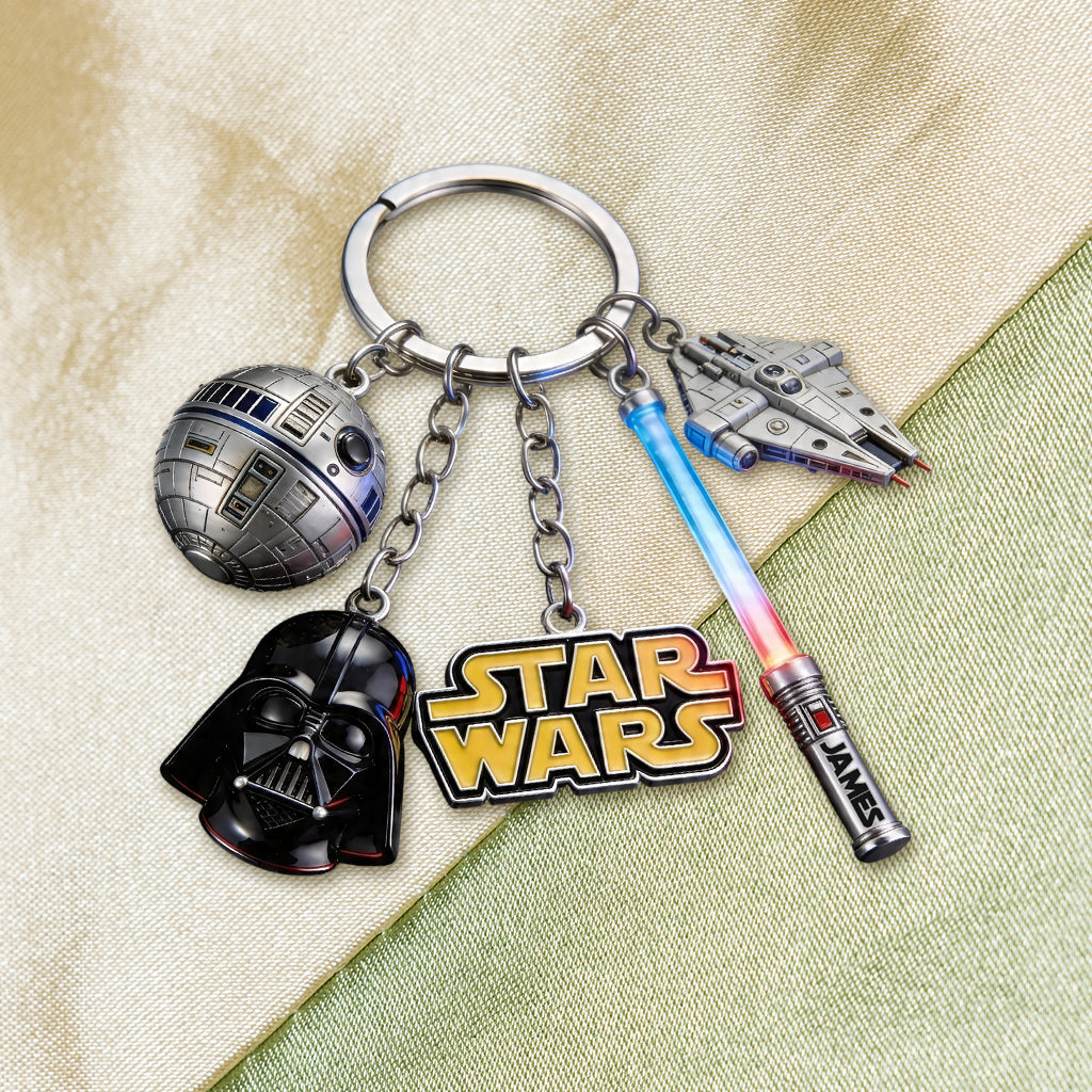 Hello Darkness - Personalized The Force Premium Keychain With Charms