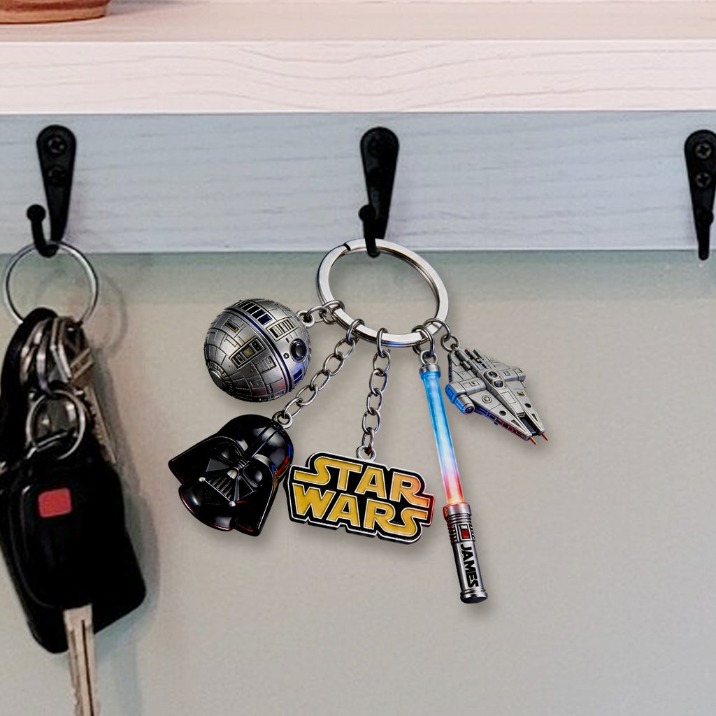 Hello Darkness - Personalized The Force Premium Keychain With Charms