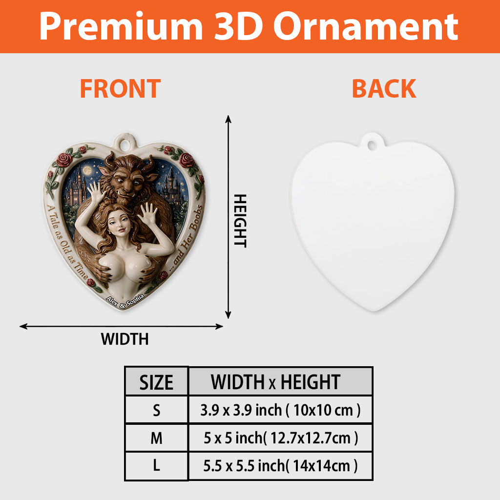 Naughty Couple - Personalized Beauty And The Beast Premium 3D Ornament
