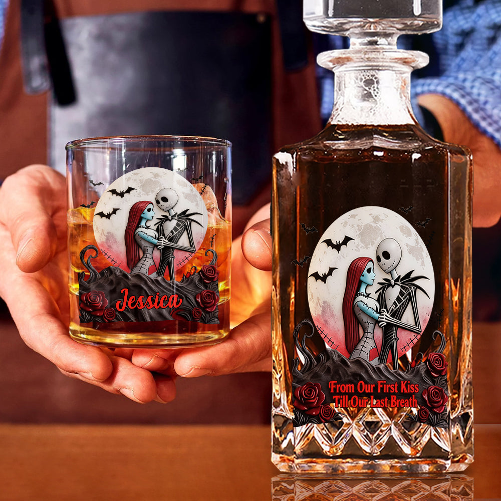 From Our First Kiss Till Our Last Breath - Personalized Nightmare Whiskey Decanter Set