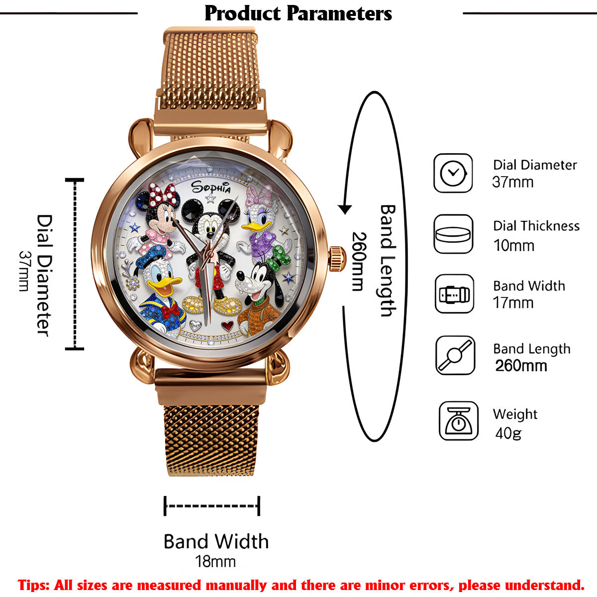 Magic Hours - Personalized Mouse Women Hand Watch