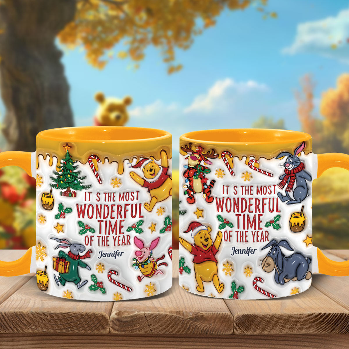 Bear and Friends Christmas - Personalized Mouse Accent Mug