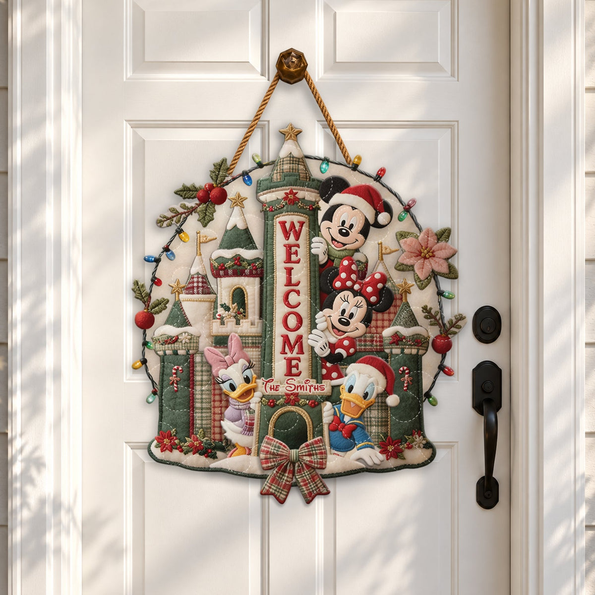 Magical Christmas - Personalized Mouse Quilted Door Hanger