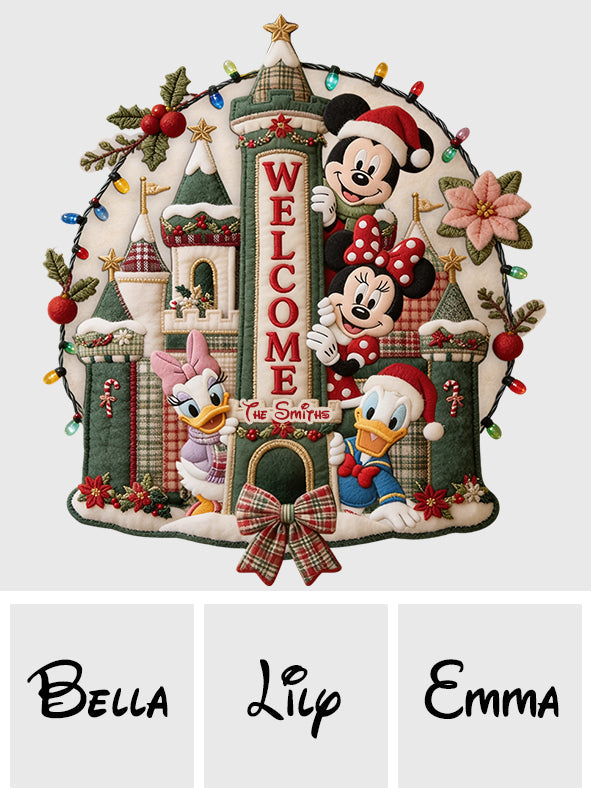 Magical Christmas - Personalized Mouse Quilted Door Hanger