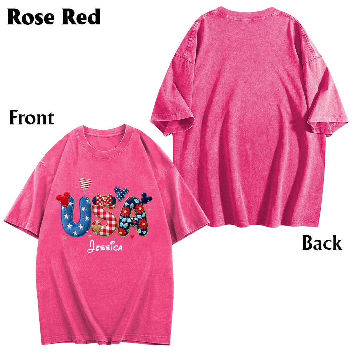 Stars And Stripes - Personalized Mouse Wash T-Shirt