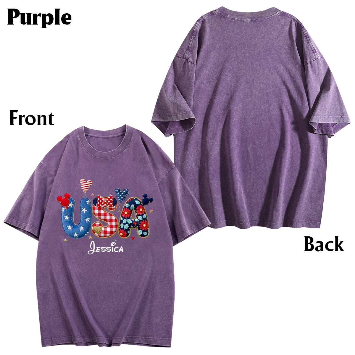 Stars And Stripes - Personalized Mouse Wash T-Shirt