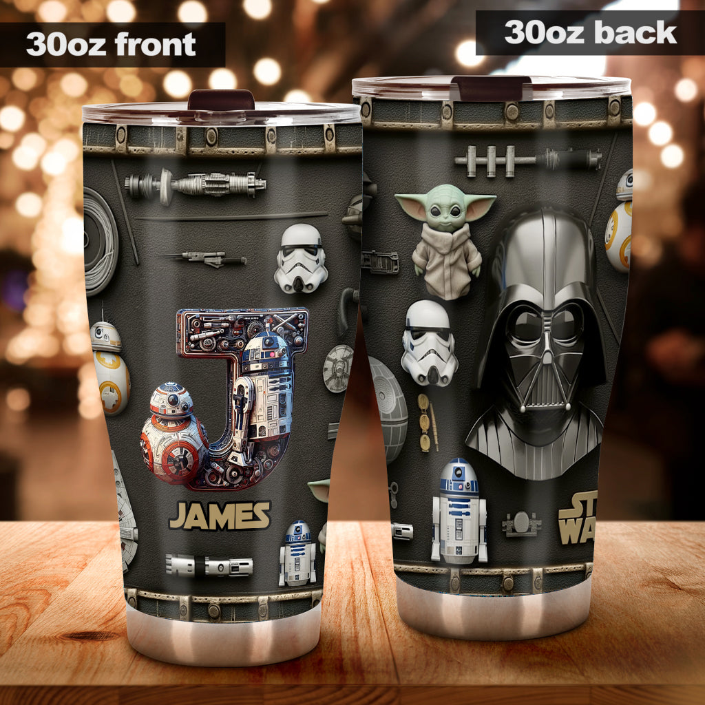 Initial Name Letter The Force - Personalized The Force Tumbler