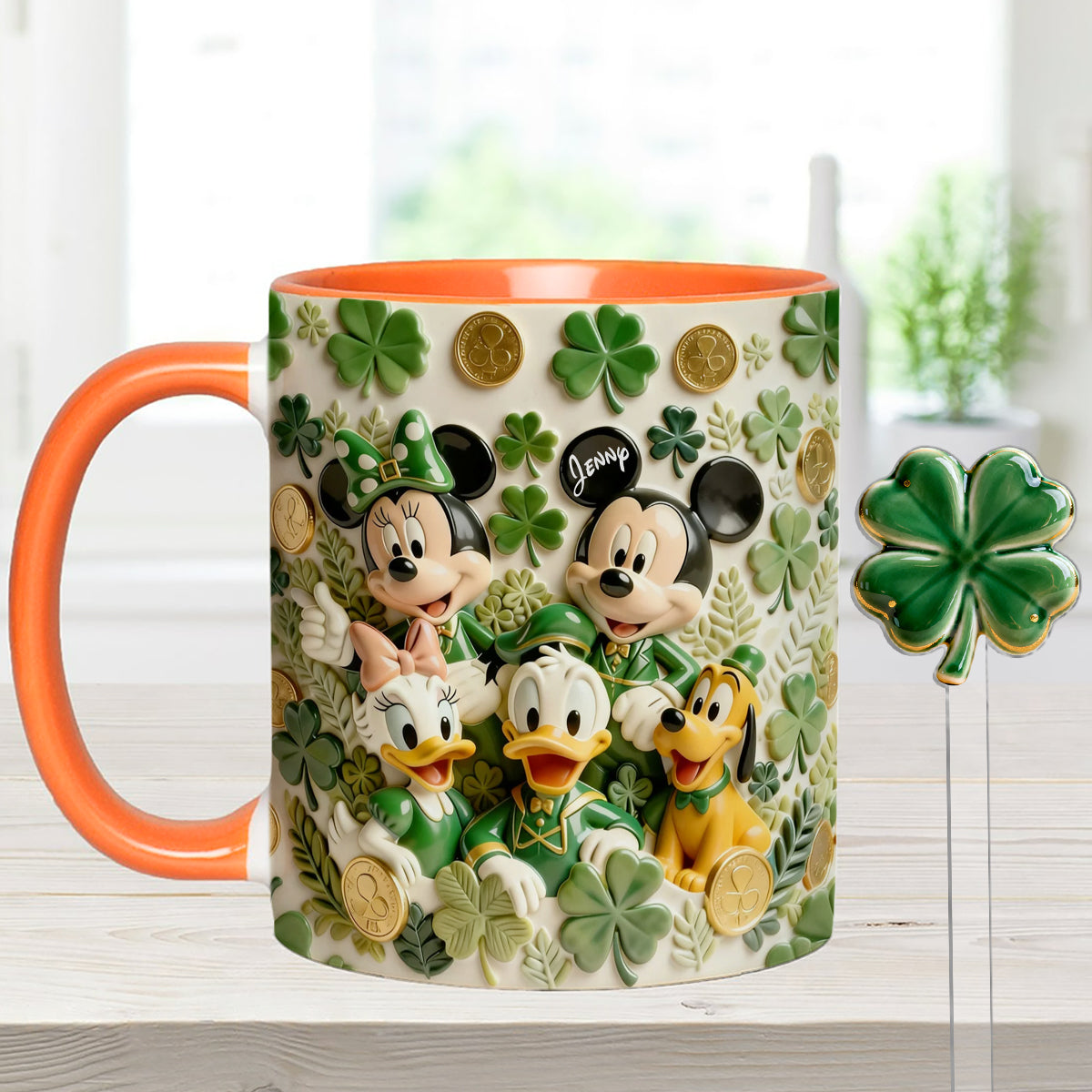 Lucky Friends - Personalized Mouse Set Accent Mug with Acrylic Stirrers