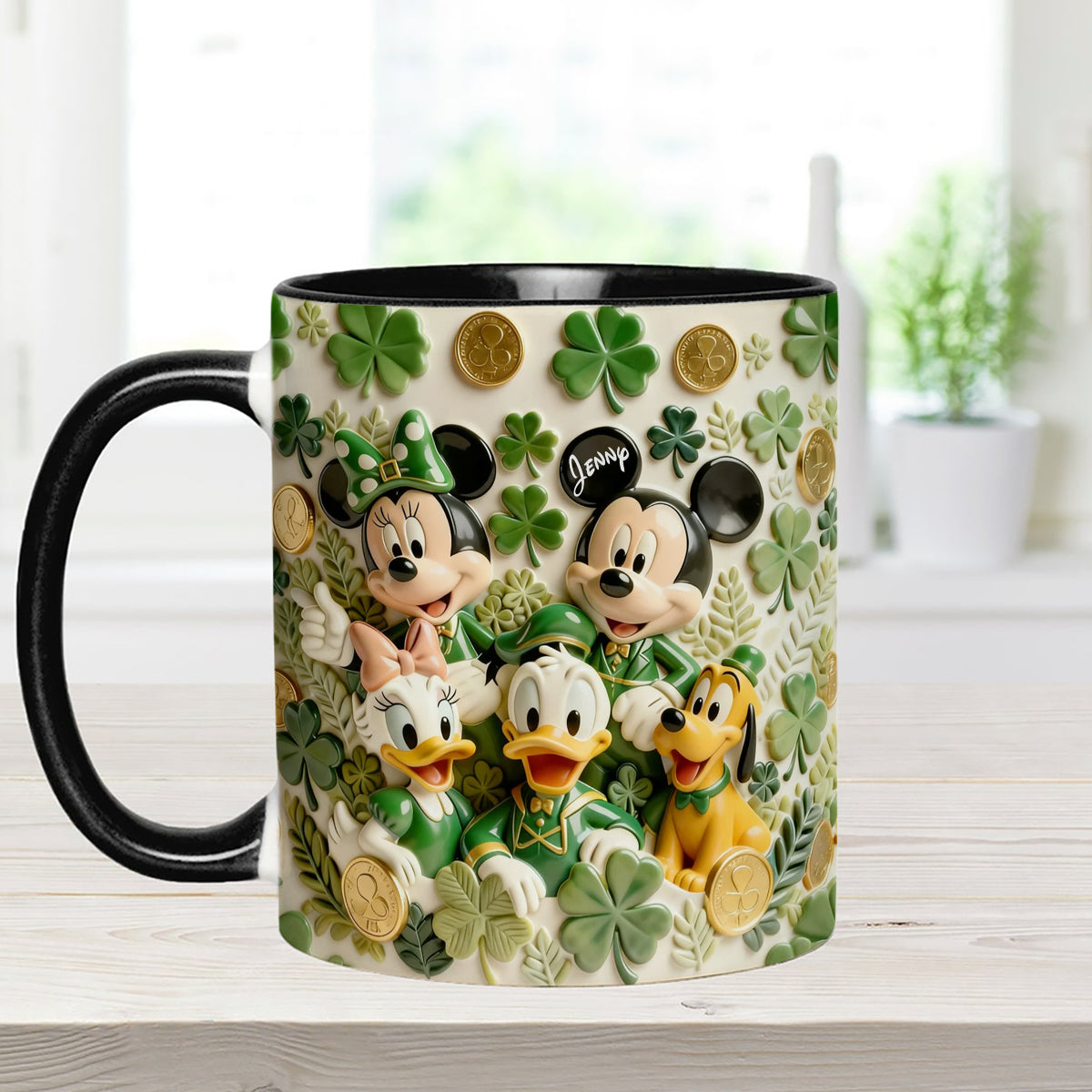 Lucky Friends - Personalized Mouse Set Accent Mug with Acrylic Stirrers