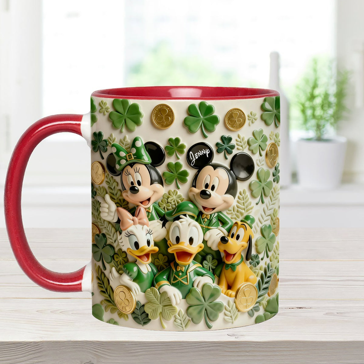 Lucky Friends - Personalized Mouse Set Accent Mug with Acrylic Stirrers