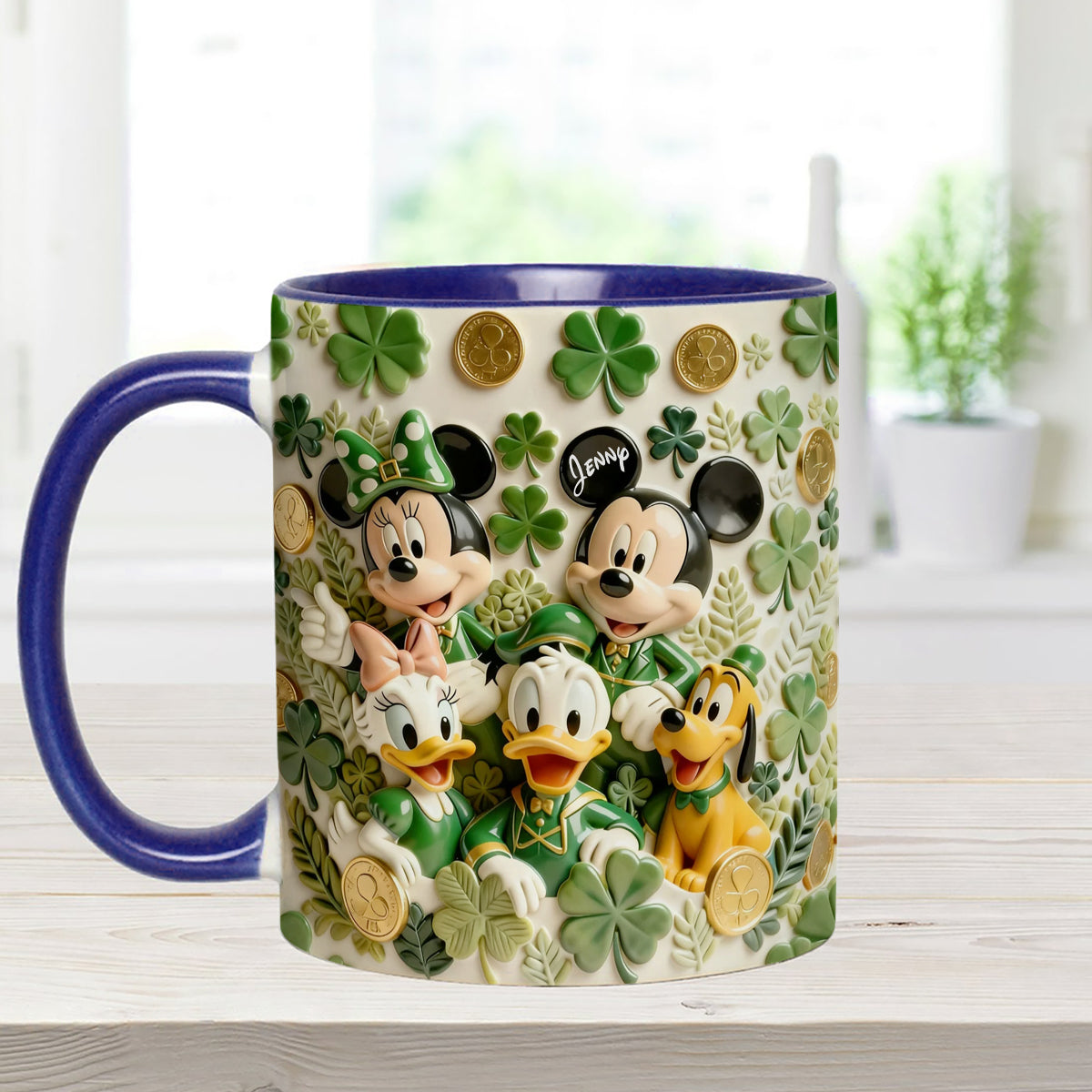 Lucky Friends - Personalized Mouse Set Accent Mug with Acrylic Stirrers