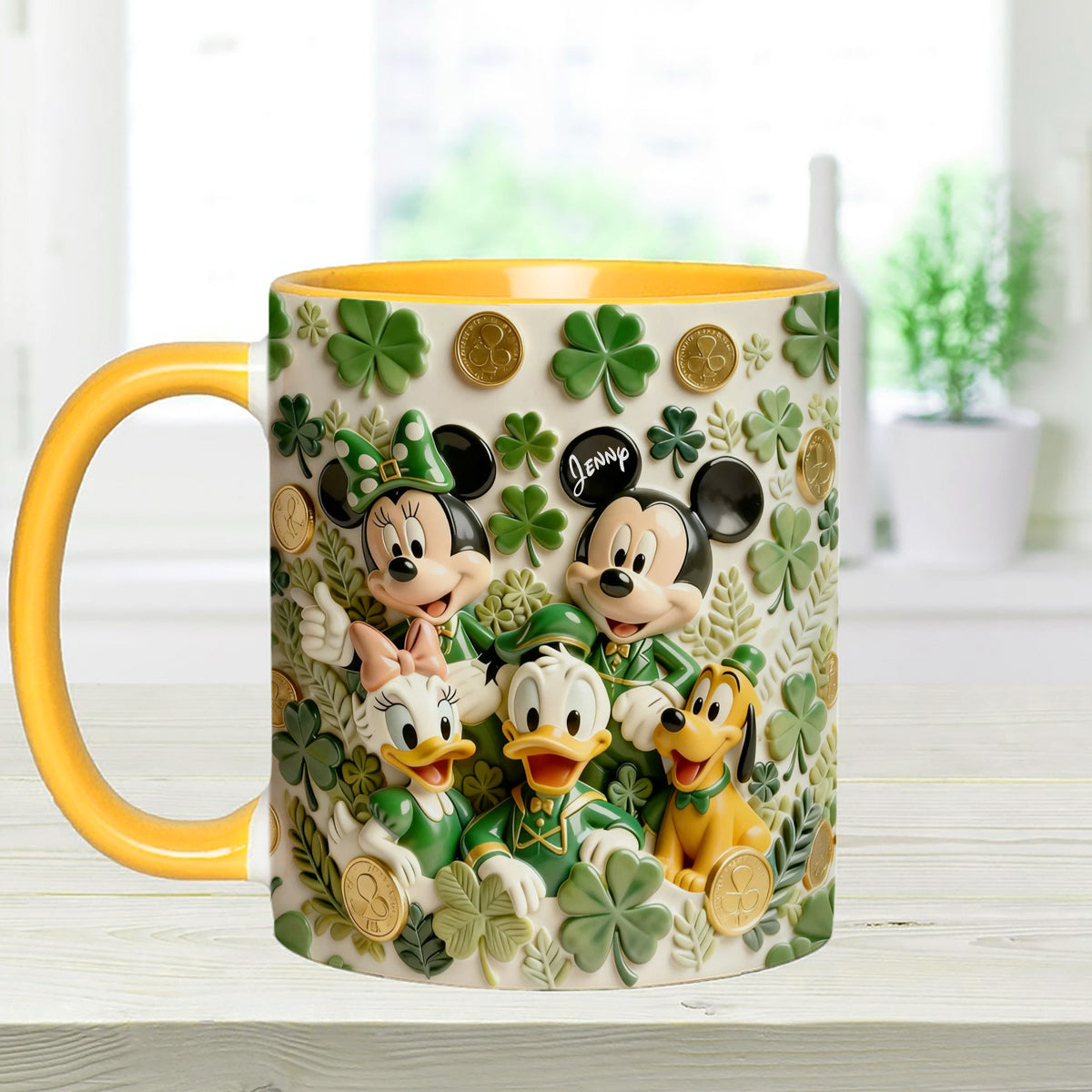 Lucky Friends - Personalized Mouse Set Accent Mug with Acrylic Stirrers