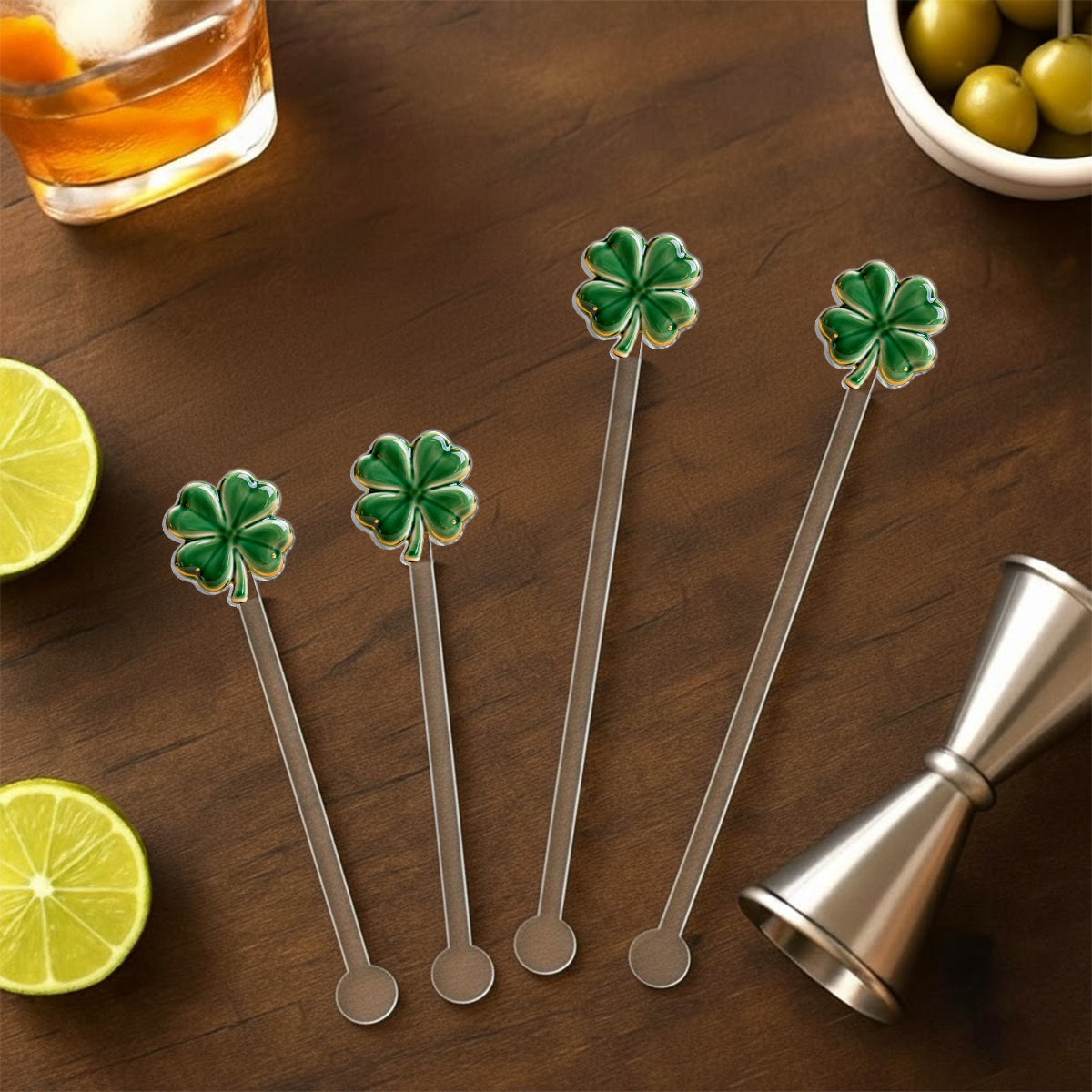 Lucky Friends - Personalized Mouse Set Accent Mug with Acrylic Stirrers