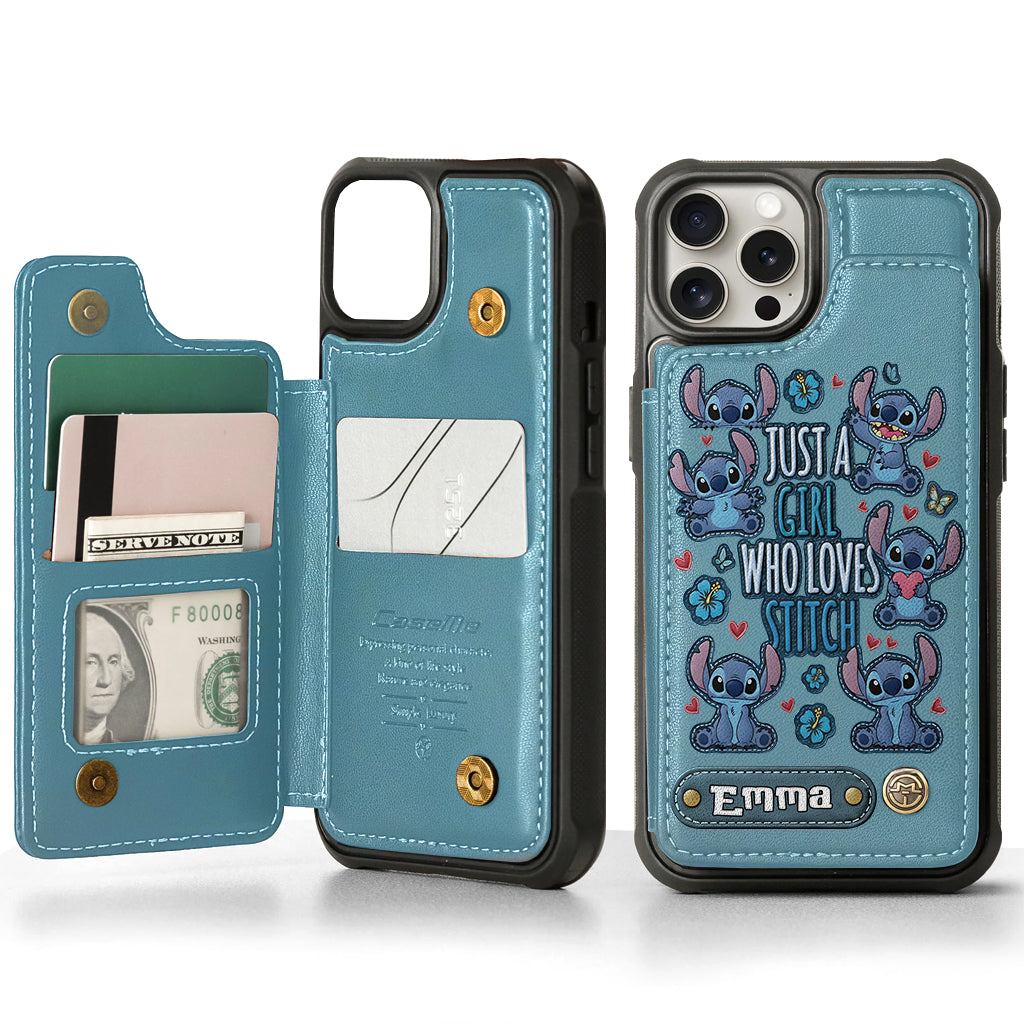 Just A Girl Who Loves Stitch - Personalized Ohana Wallet Phone Case