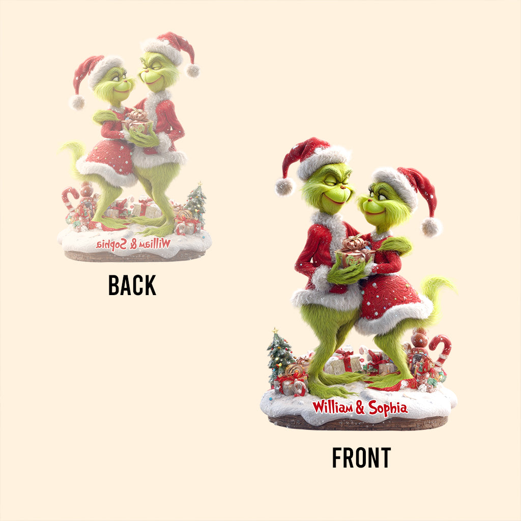 Merry Grinchmas Gift For Couple - Personalized Stole Christmas Custom Shaped Acrylic Plaque